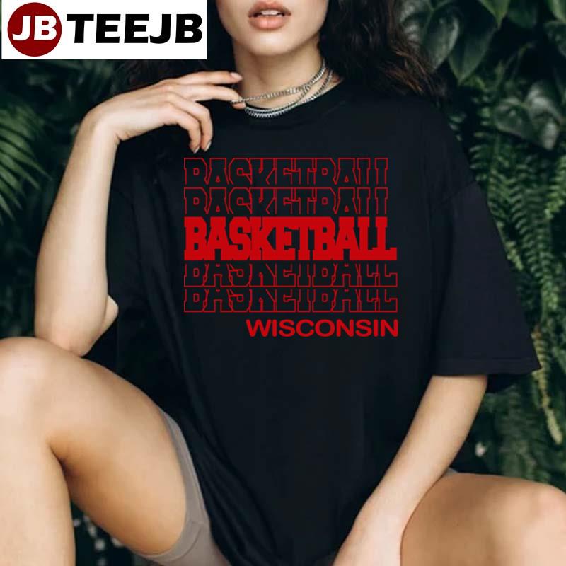 Basketball Wisconsin In Modern Stacked Lettering Unisex T-Shirt