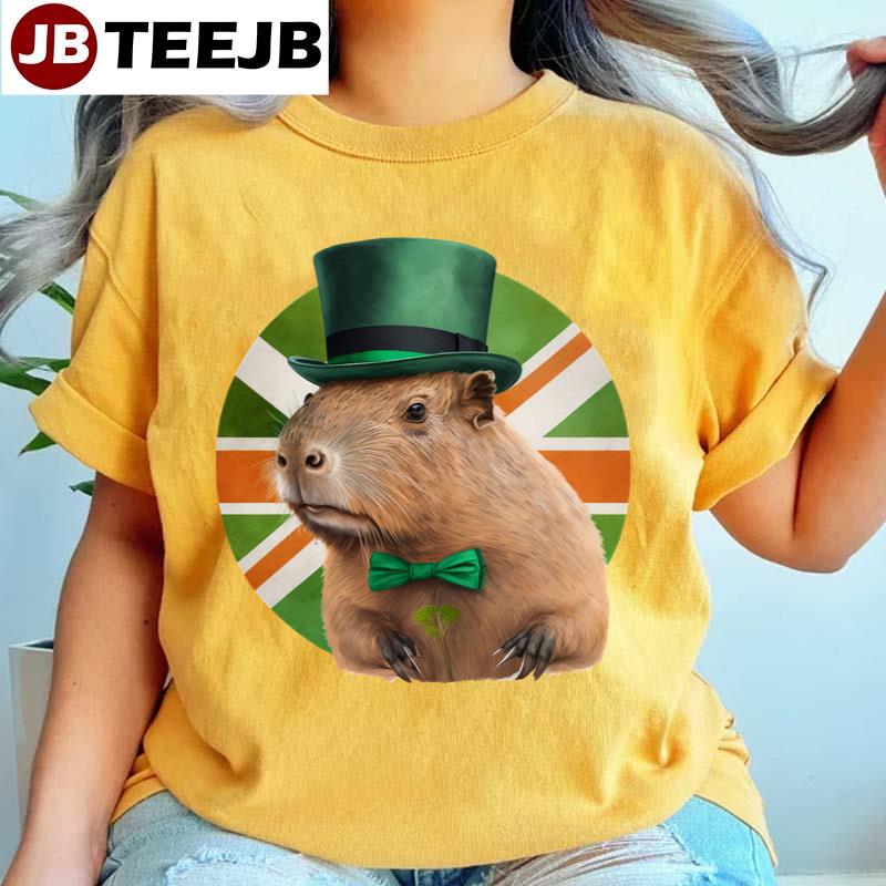 Irish Tophat Capybara St Patrick’s Day Unisex T-Shirt