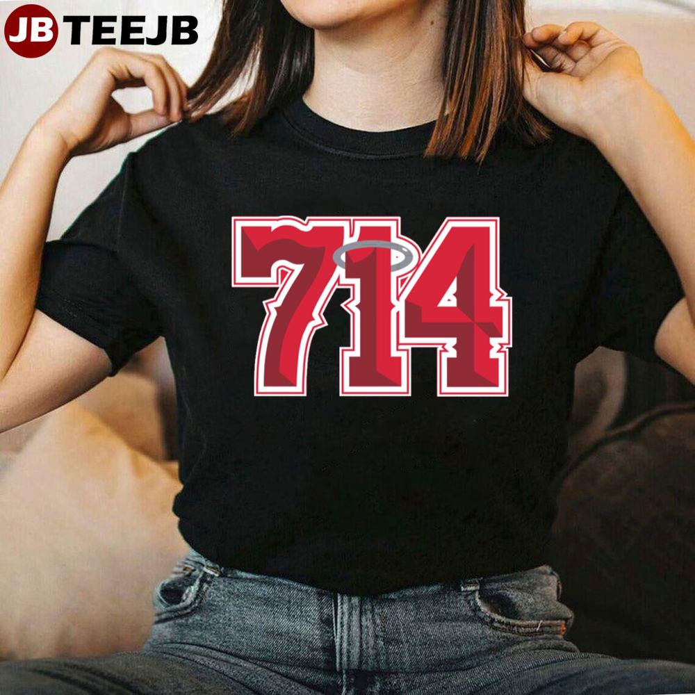 Anaheim 714 Area Code Los Angeles Angels Baseball Unisex T-Shirt