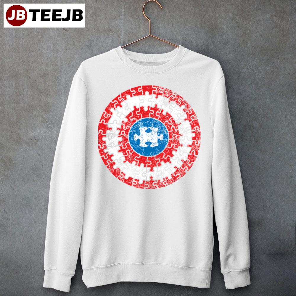 Captain Autism Puzzle Shield Autism Awareness Unisex Sweatshirt