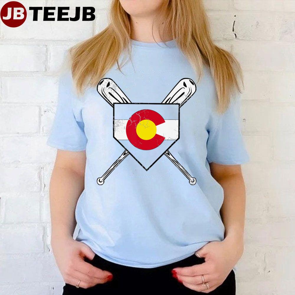 Colorado Flag Baseball Home Team Player Coach Mom Unisex T-Shirt