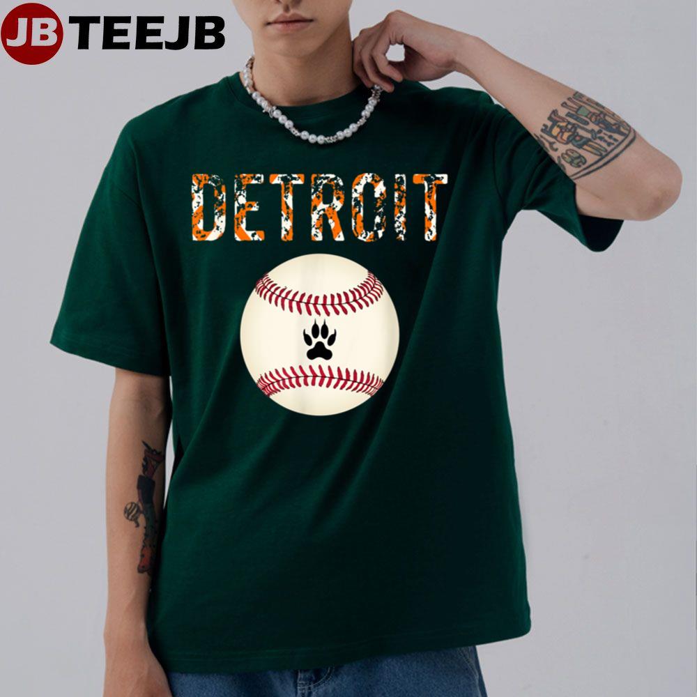 Distressed Tiger Mascot Cool Detroit Baseball Ball Unisex T-Shirt