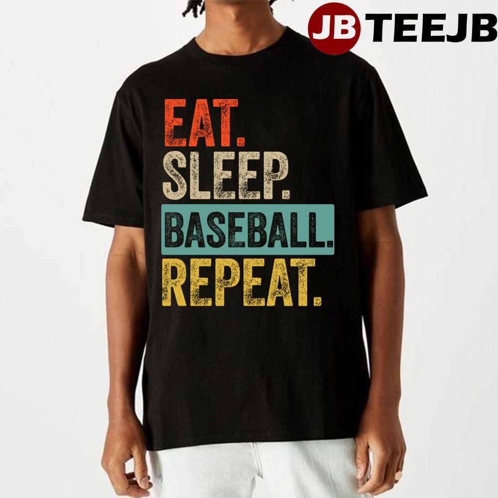 Eat Sleep Baseball Repeat Retro Vintage Unisex T-Shirt