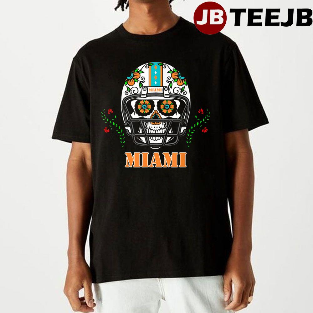 Helmet Sugar Skull Miami Dophins Football Unisex T-Shirt