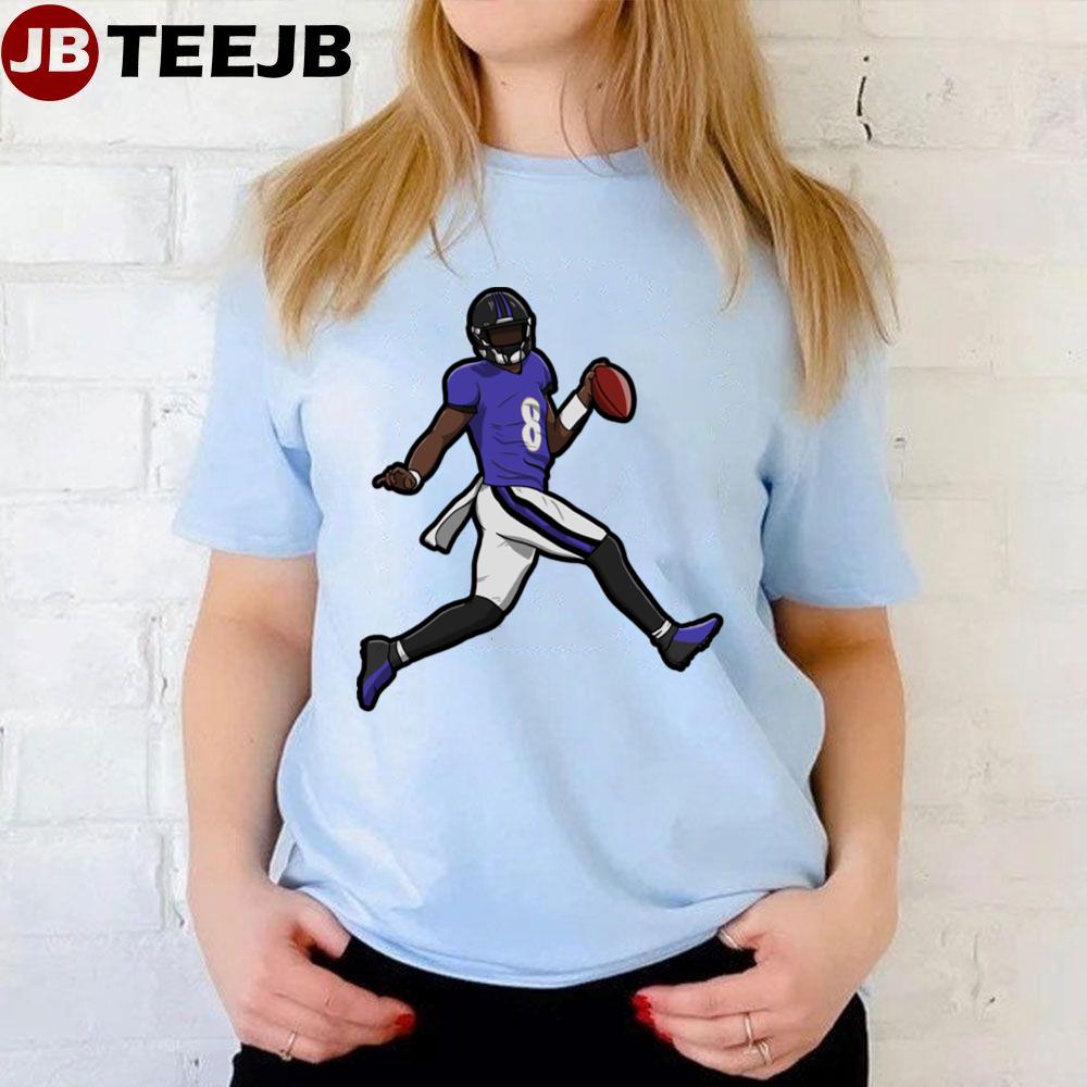 Lamar Jackson Running Touch Down Pullover Unisex T-Shirt