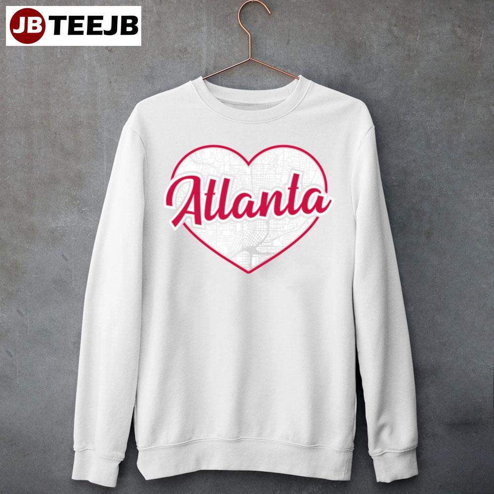 Love Heart Atlanta Braves Baseball Unisex Sweatshirt