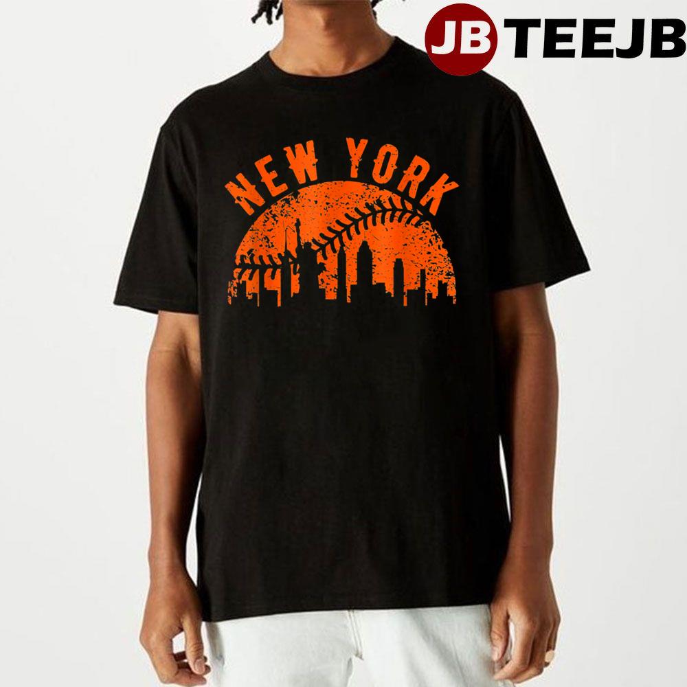 New York Ny Skyline Baseball Vintage Met Gameday Unisex T-Shirt