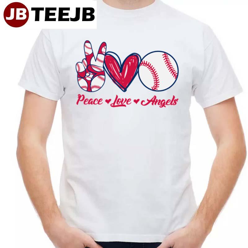 Peace Love Los Angeles Angels Baseball Unisex T-Shirt