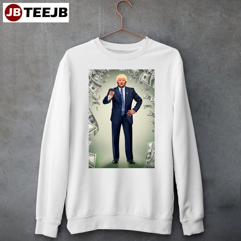 Pixel Money Donald Trump Unisex Sweatshirt