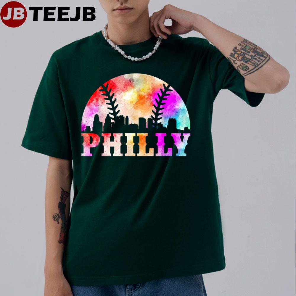 Retro Philadelphia Baseball Vintage Philly Swoosh Tie Dye Unisex T-Shirt