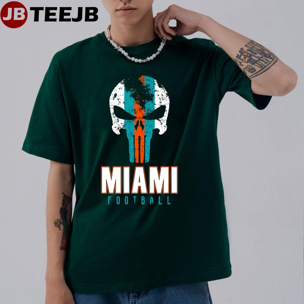 Retro Skull Miami Dophins Football Unisex T-Shirt