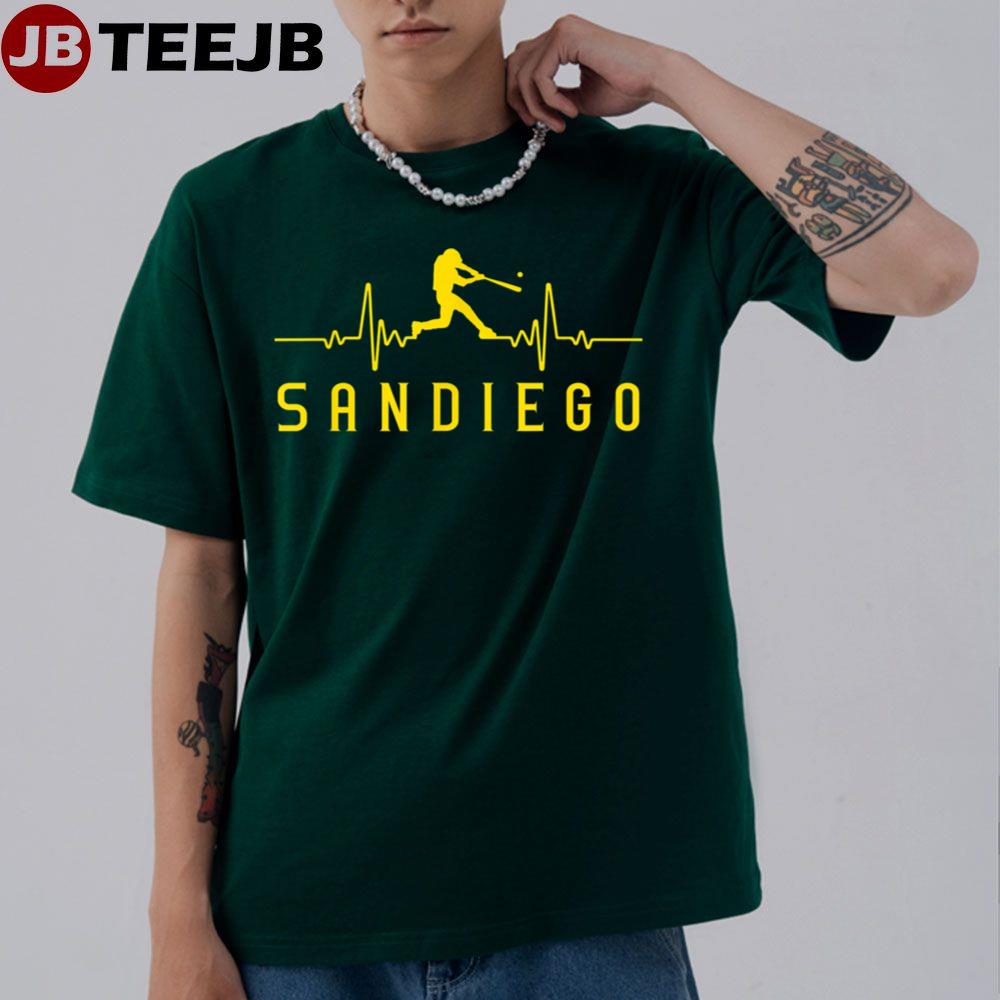 San Diego Baseball Heartbeat Sd Game Day Padre Unisex T-Shirt