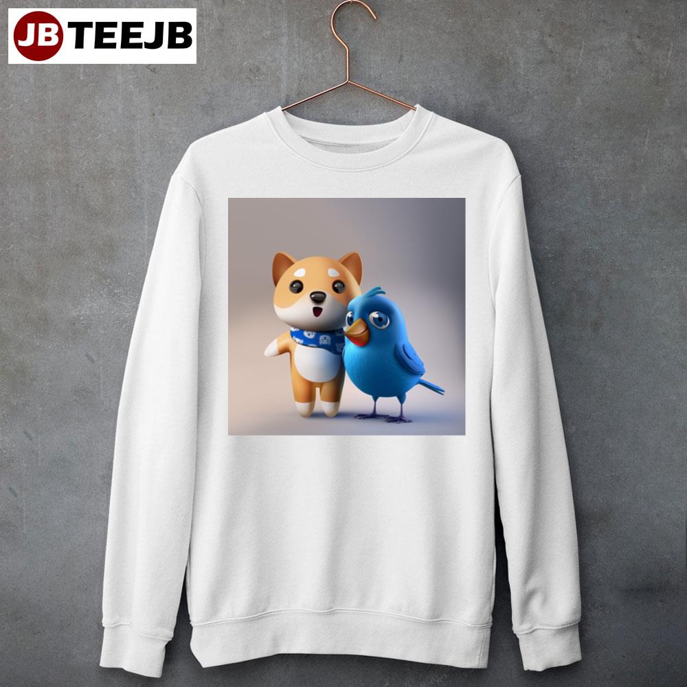 The Doge And Bird Meme Logo Twitter Unisex Sweatshirt