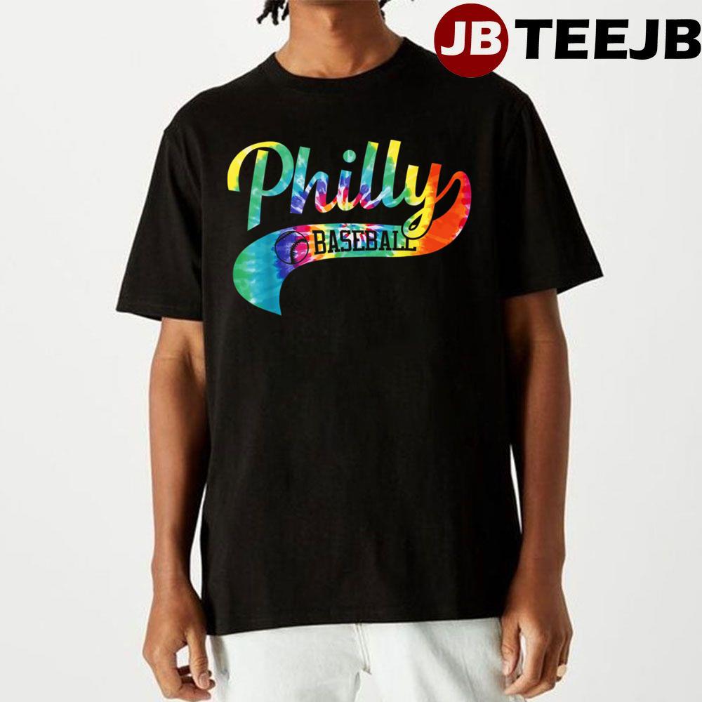 Tie Dye Art Retro Philadelphia Baseball Vintage Philly Swoosh Unisex T-Shirt