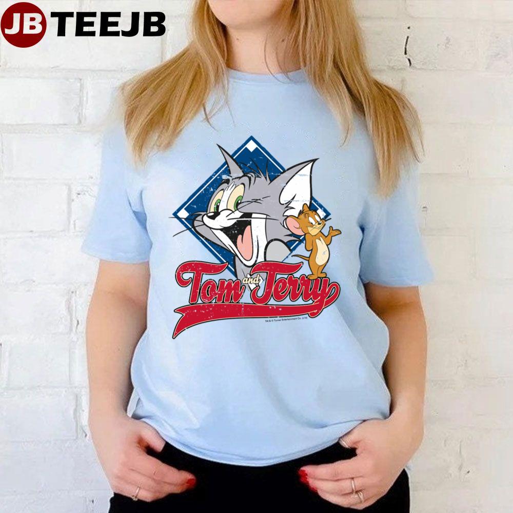 Tom And Jerry Tom And Jerry On Baseball Diamond Unisex T-Shirt