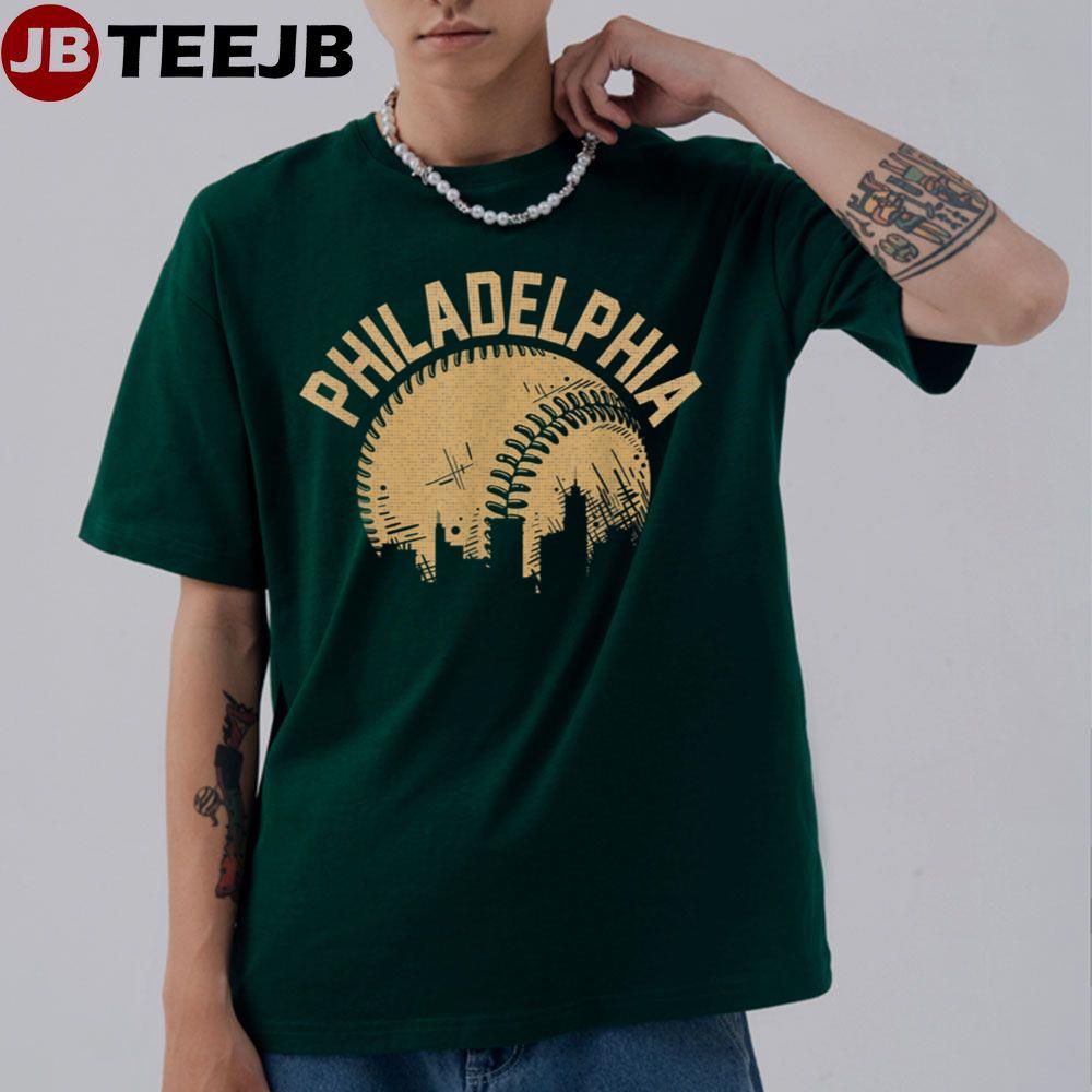 Vintage Retro Philadelphia Baseball Skyline Retro Philly Unisex T-Shirt