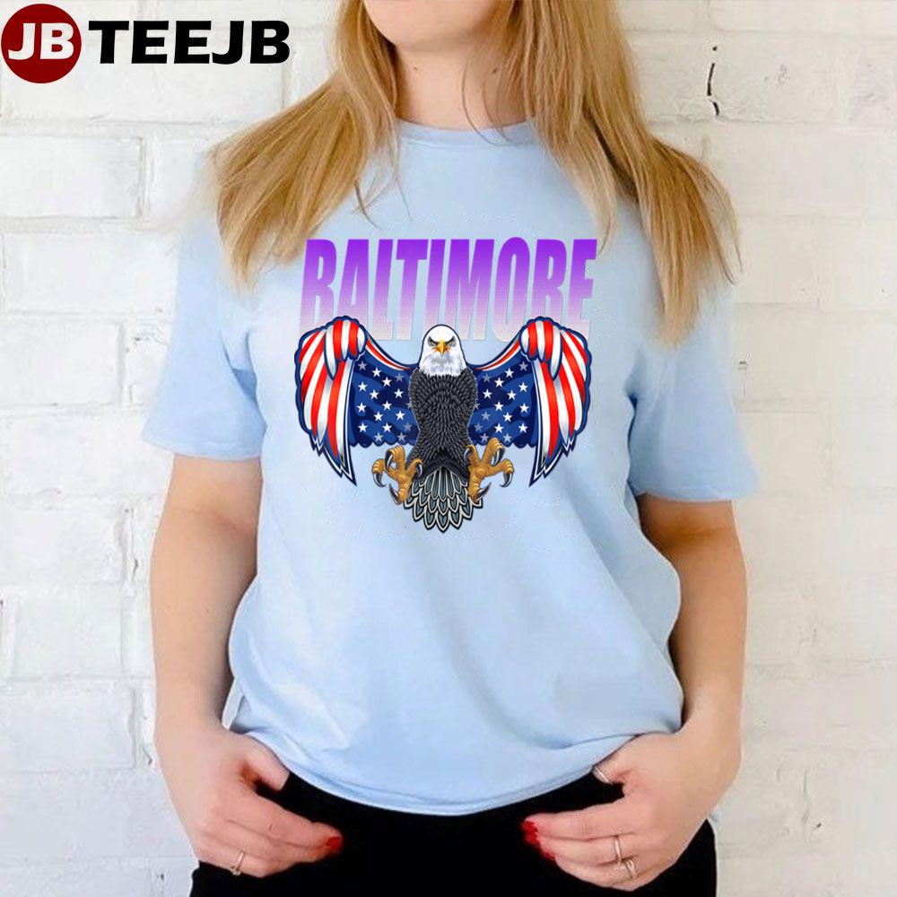 Vintage Us Flag Baltimore Football Raven Maryland Football Unisex T-Shirt