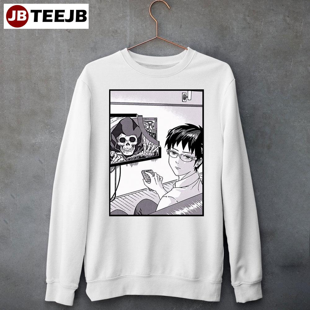 Watching Tv Saiki K Manga Saiki Kusuo No Sai Nan Wikia Unisex Sweatshirt