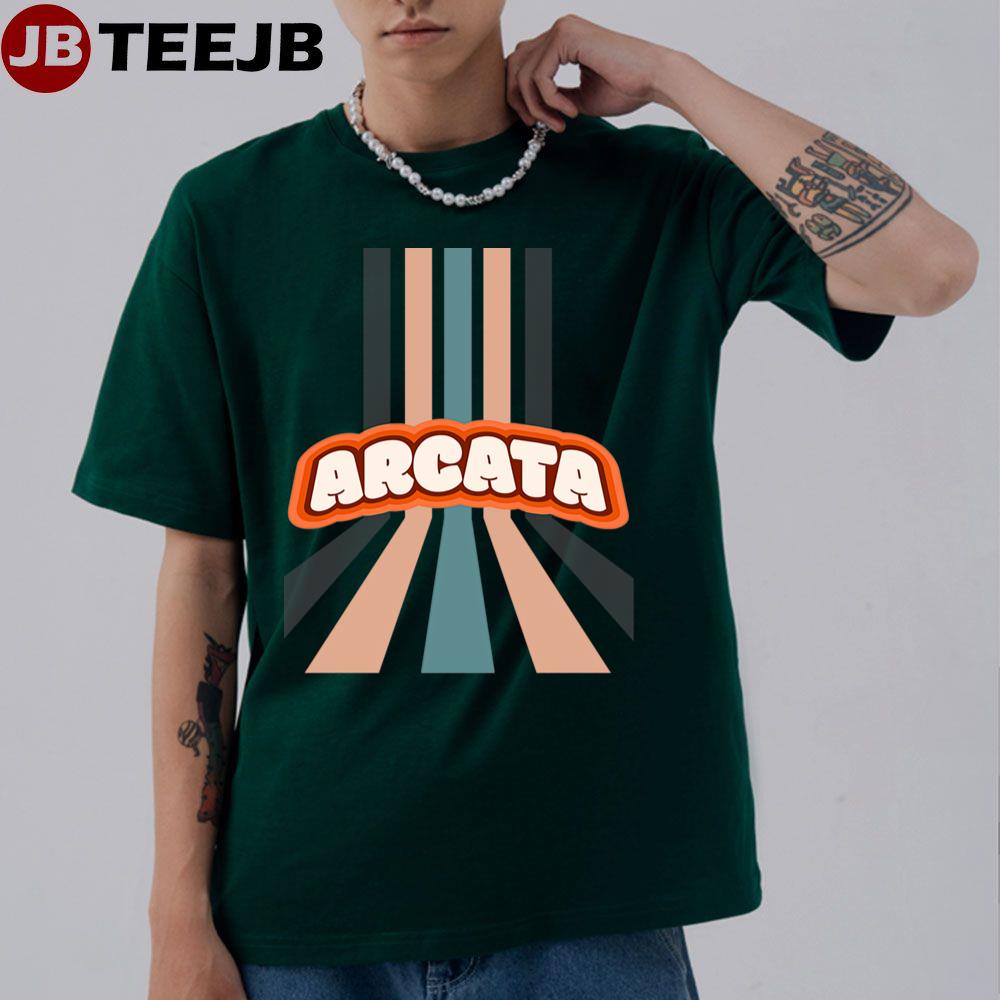 Arcata California Hippie City Cute Colorful Vertic Unisex T-Shirt