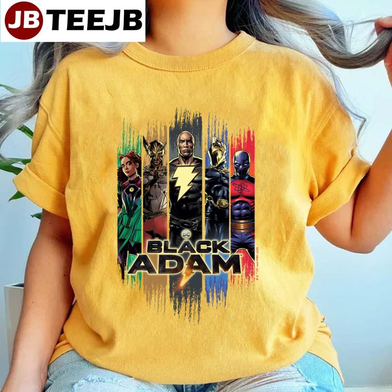 Black Adam Characters In Stripes Graphic Unisex T-Shirt