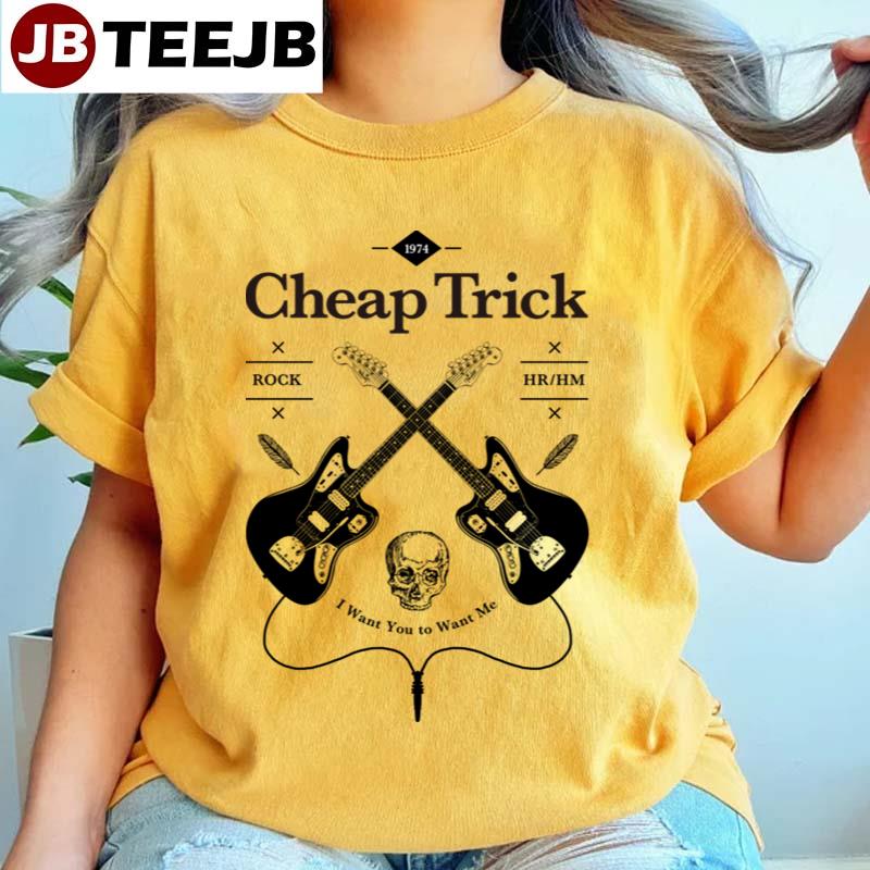 Black Art Cheap Trick Guitar Vintage Logo Unisex T-Shirt