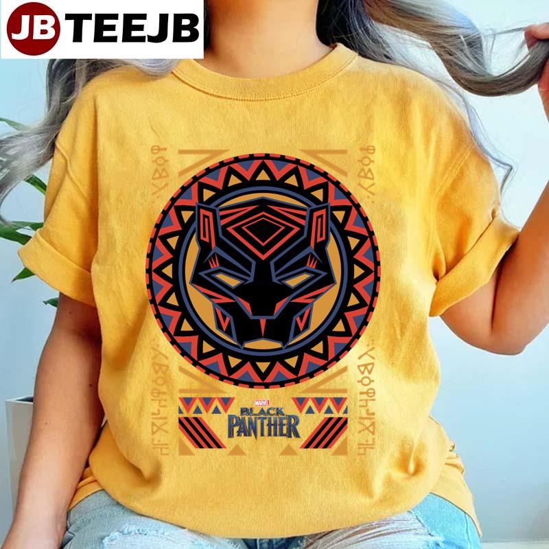 Black Panther Panther Head Tribal Pattern Unisex T-Shirt