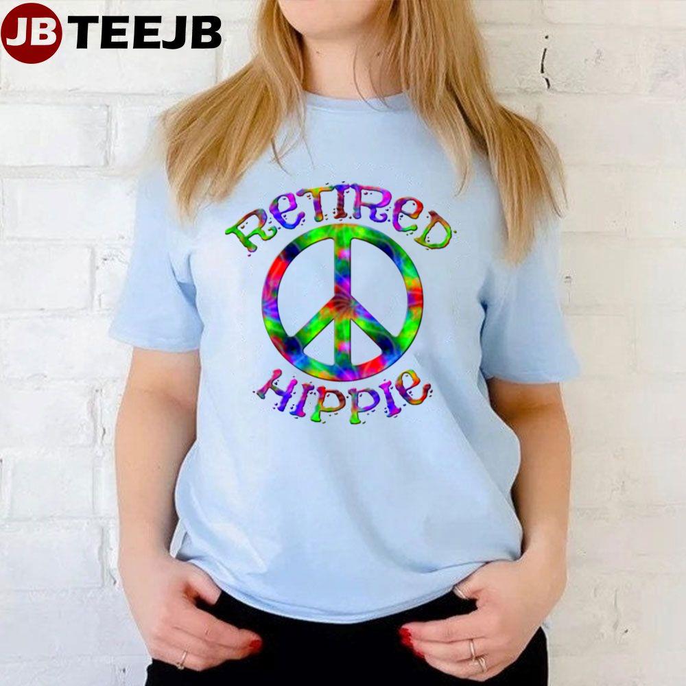 Bright Tie Dye Retired Hippie Peace Symbol Unisex T-Shirt