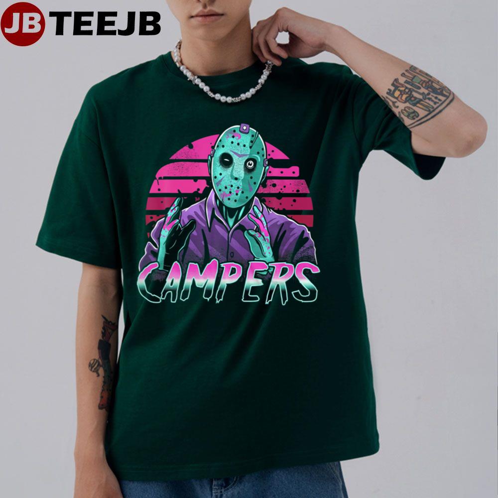 Campers Synth Slasher Retro Horror Jason Voorhees Killer Halloween Unisex T-Shirt