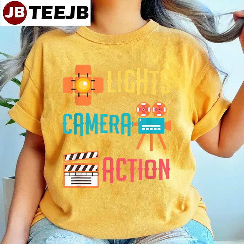 Cool Lights Camera Action Movie Or Directors Gift Unisex T-Shirt