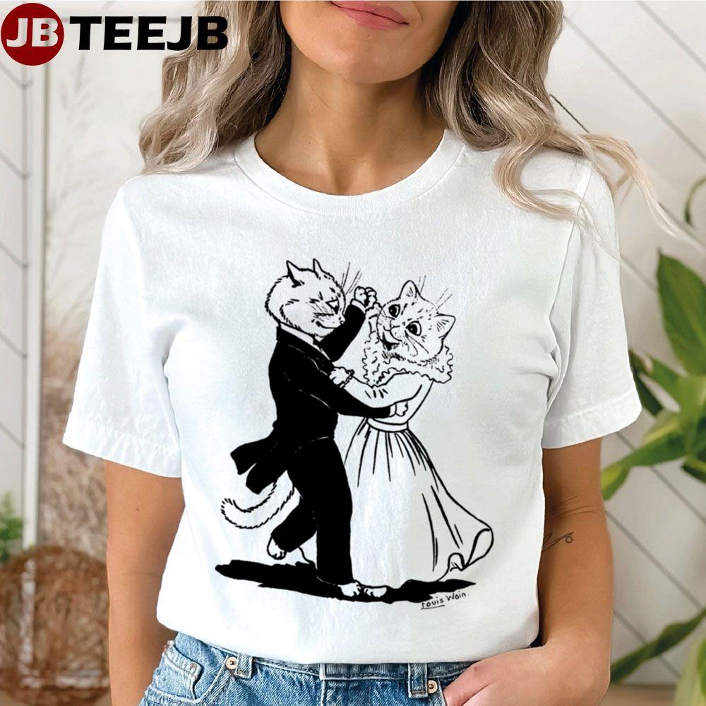 Couple Of Cats Dancing Louis Wain Unisex T-Shirt