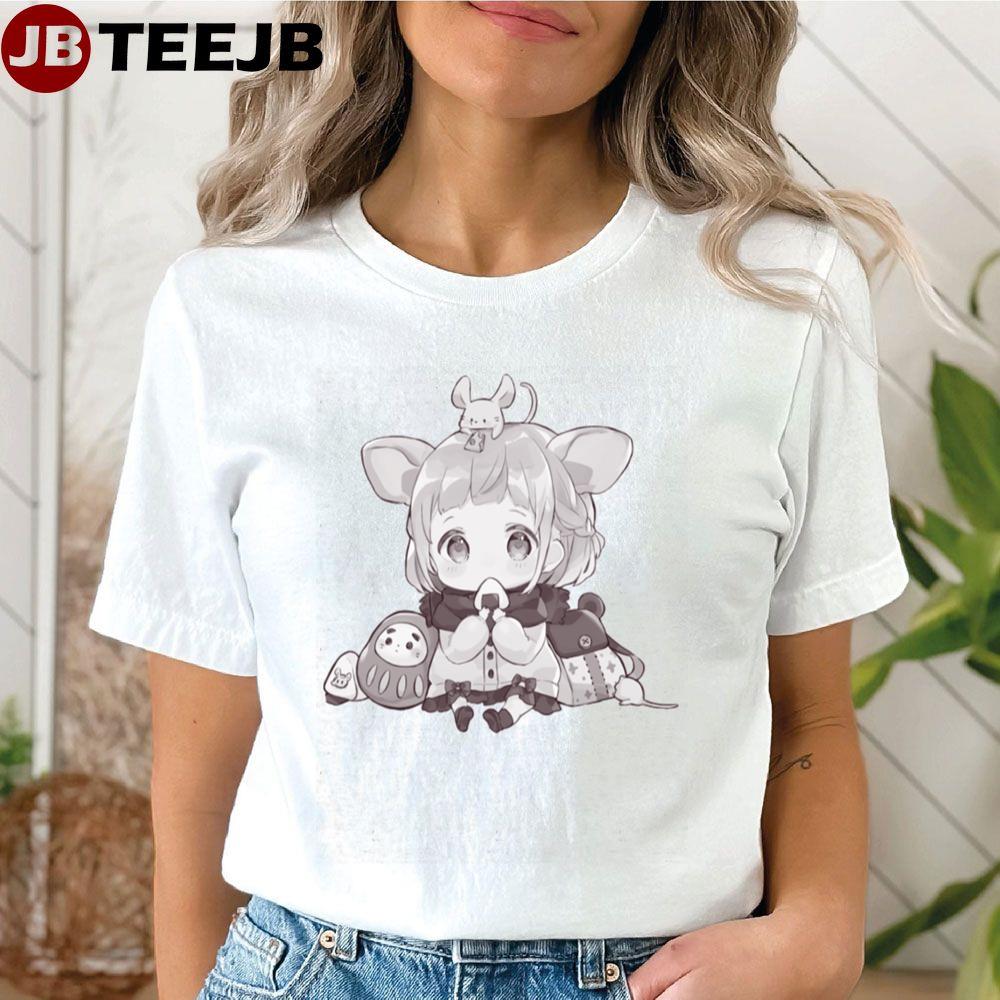 Cute Mouse On Head Chibi Anime Unisex T-Shirt