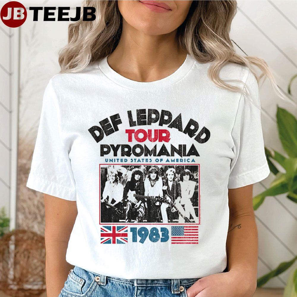 Def Leppard 1977 English Rock Band 1983 Usa Pyroma Unisex T-Shirt