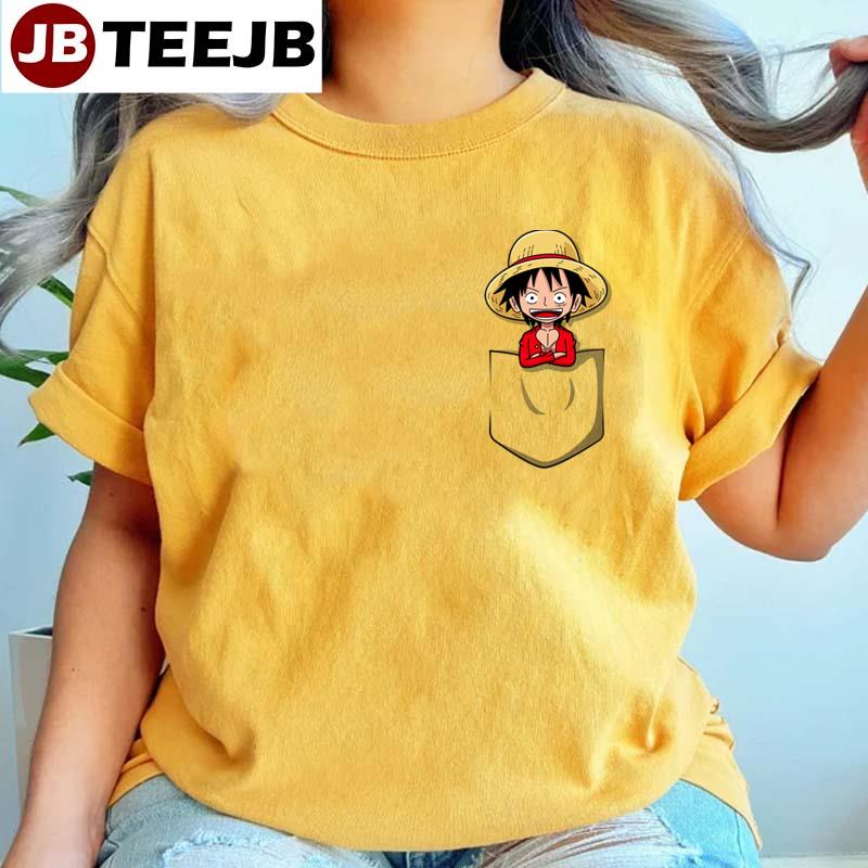 Funny Art Luffy Pocket One Piece Unisex T-Shirt