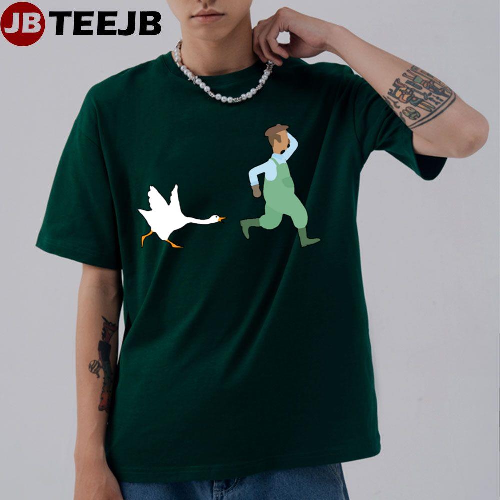 Goose Chasing Man Untitled Goose Game Unisex T-Shirt