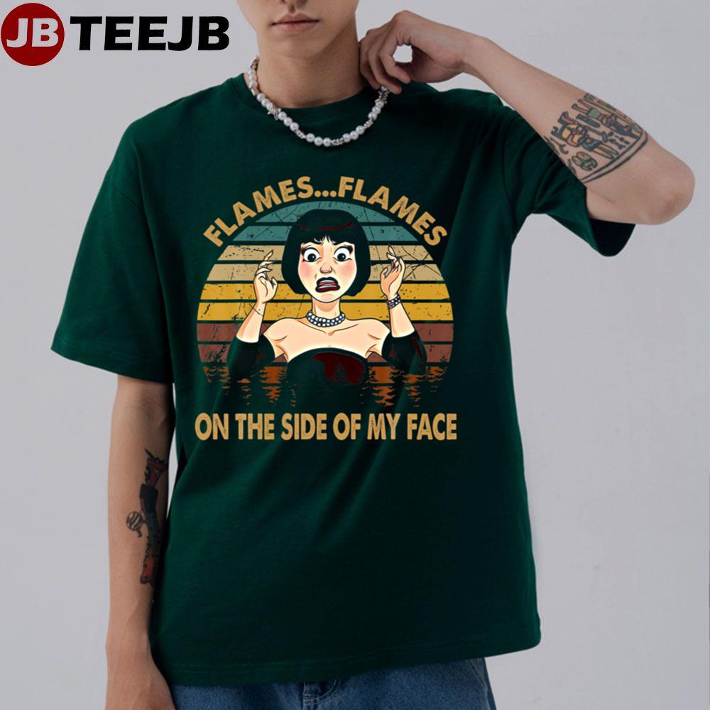 Graphic Clues Characters Flames Flames On The Side Of My Face Unisex T-Shirt