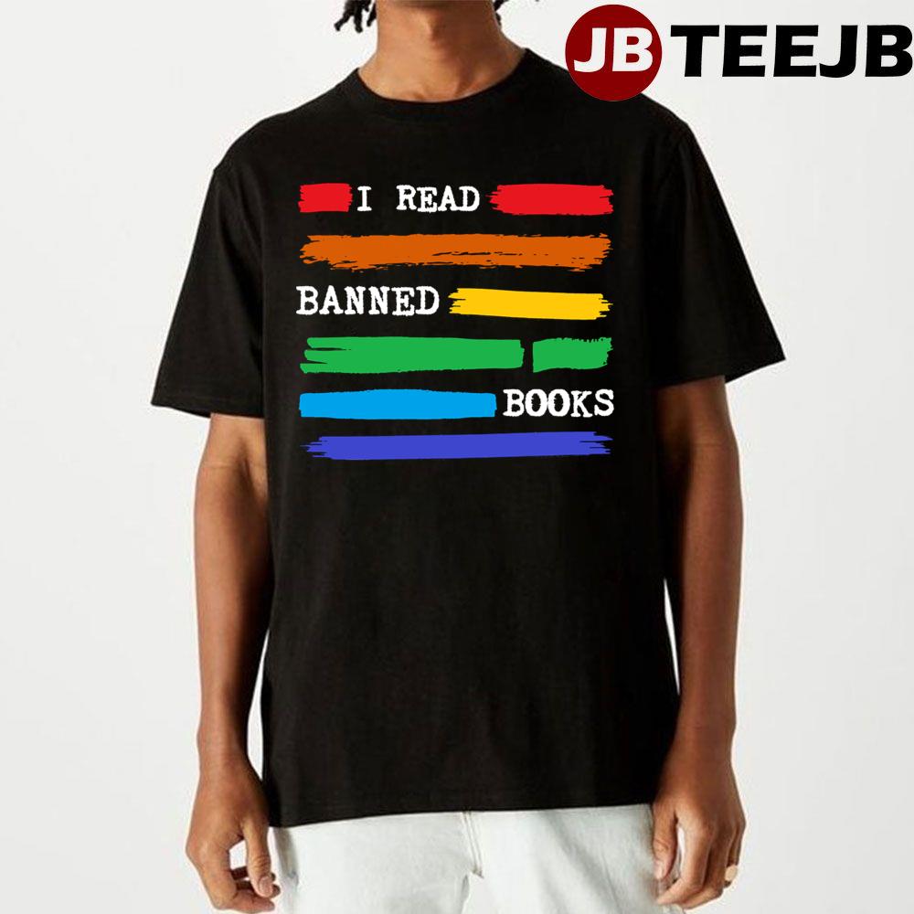 I Read Banned Books Rainbow Banned Books Week 2023 Typewriter Unisex T-Shirt