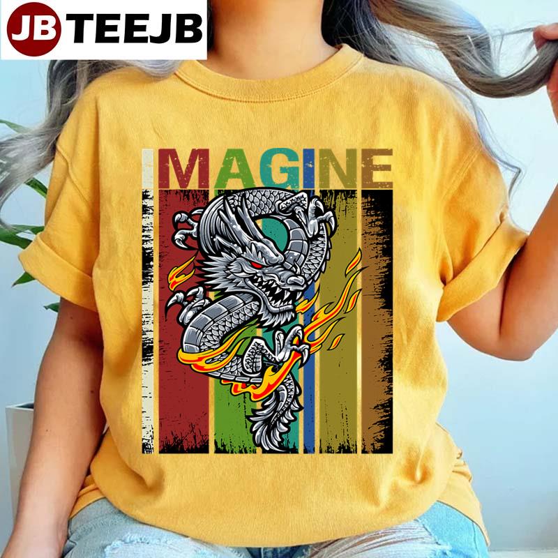 Imagine Fantastic Dragon Vintage Cool Art Unisex T-Shirt