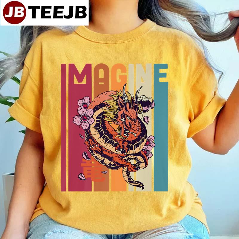 Imagine Great Dragon Vintage Cool Art Great Unisex T-Shirt