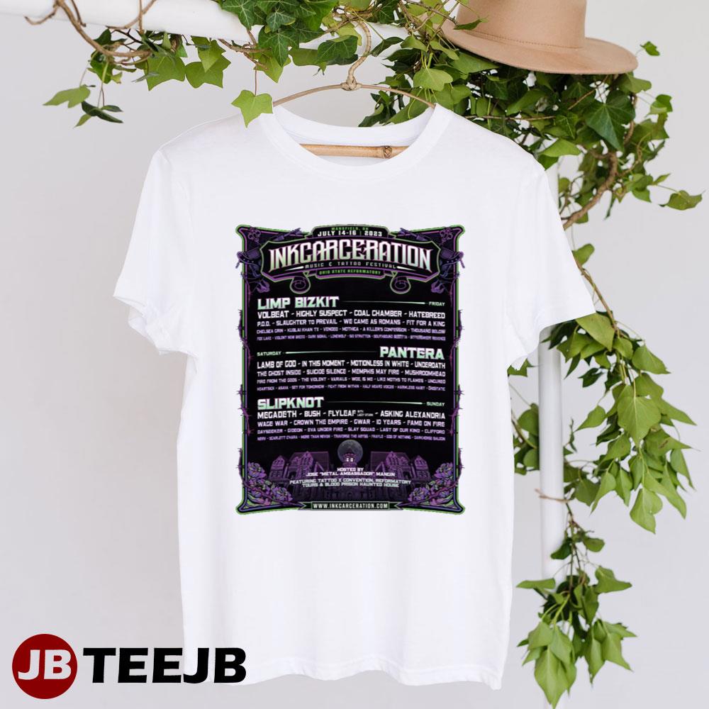 Inkcarceration Music And Tattoo Festival 2023 Limp Bizkit Pantera Slipknot Unisex T-Shirt