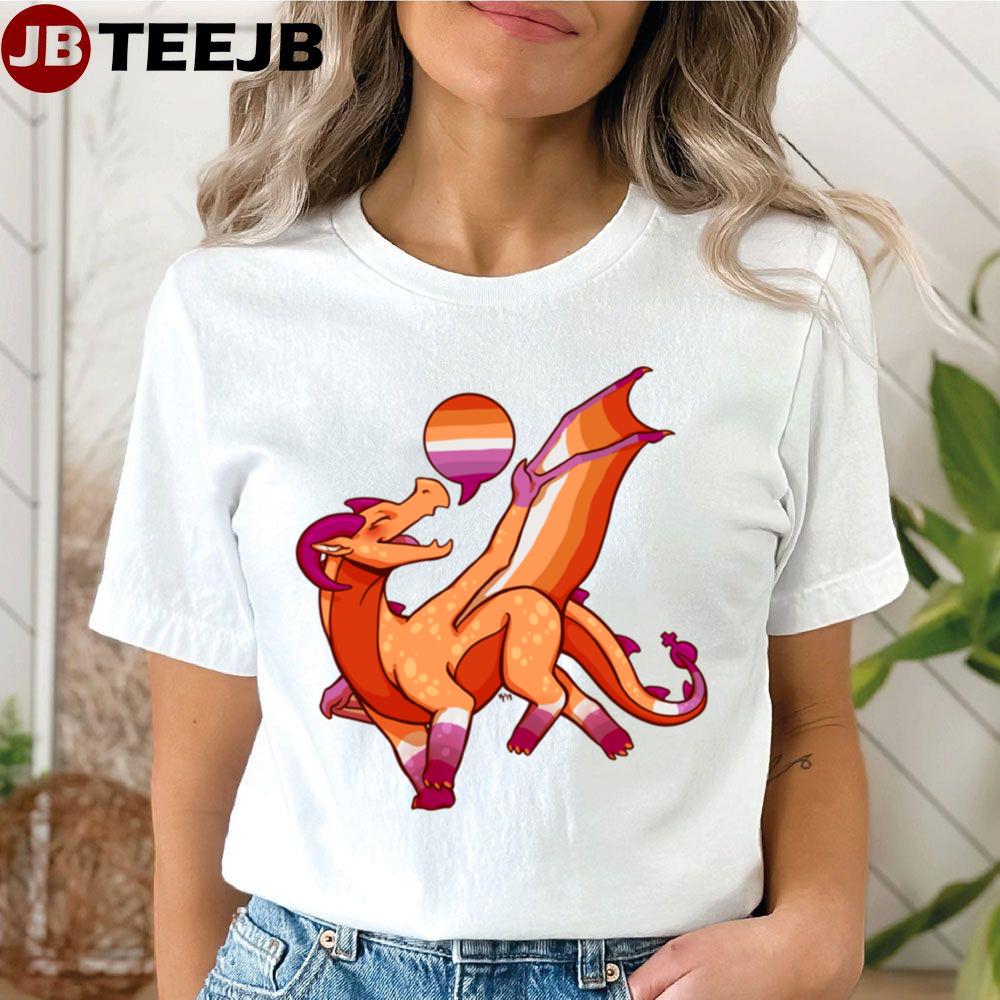 Lesbian Pride Flag Dragon (2nd Editionnew Flag) Unisex T-Shirt