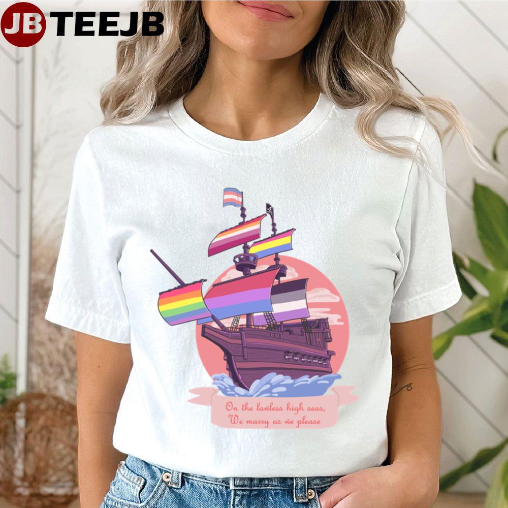 Pride Pirate Ship Unisex T-Shirt