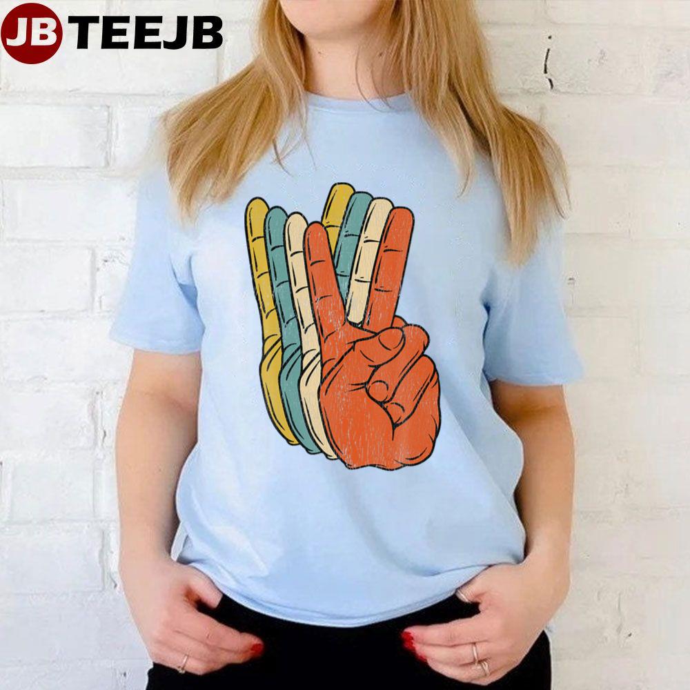 Retro Peace Vintage 60’s 70’s Hippie Hand Unisex T-Shirt