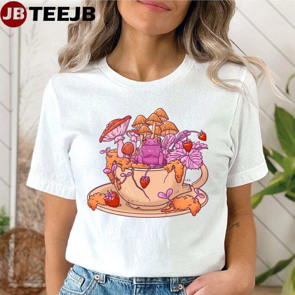 Sapphic Frog Toadstool Tea Cup Unisex T-Shirt