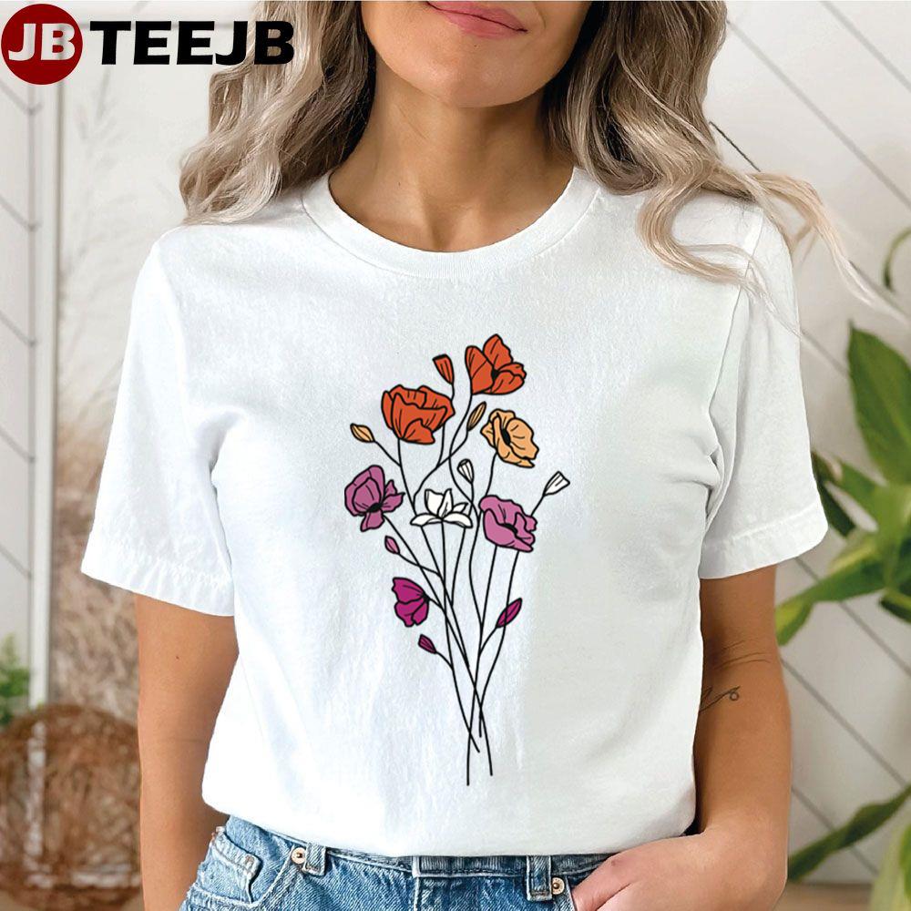 Subtle Lesbian Pride Flowers Unisex T-Shirt