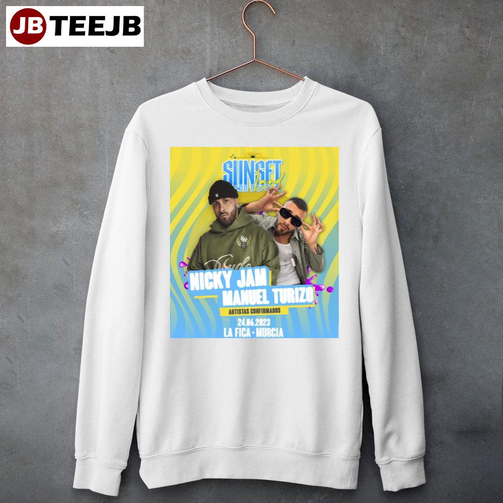 Sunset Land Nicky Jam Manuel Turizo 2023 Unisex T-Shirt