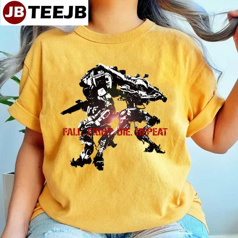 Black Art Fall Fight Die Repeat Tekken Unisex T-Shirt