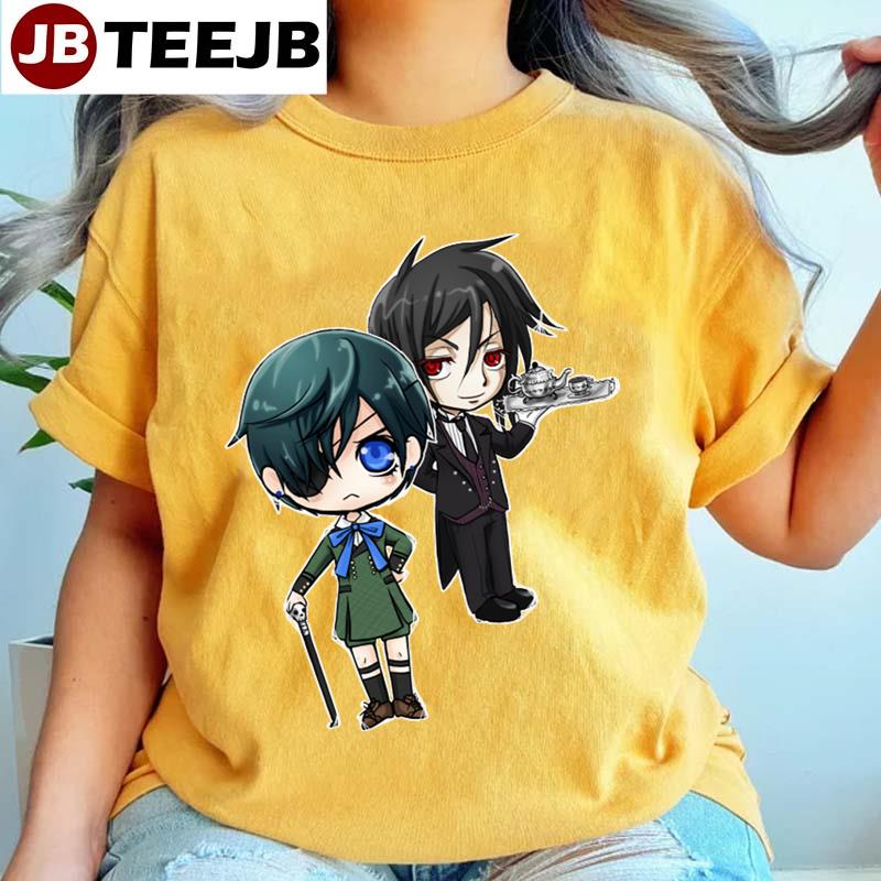 Chibi Kuroshitsuji Ciel & Sebastian Black Butler Unisex T-Shirt