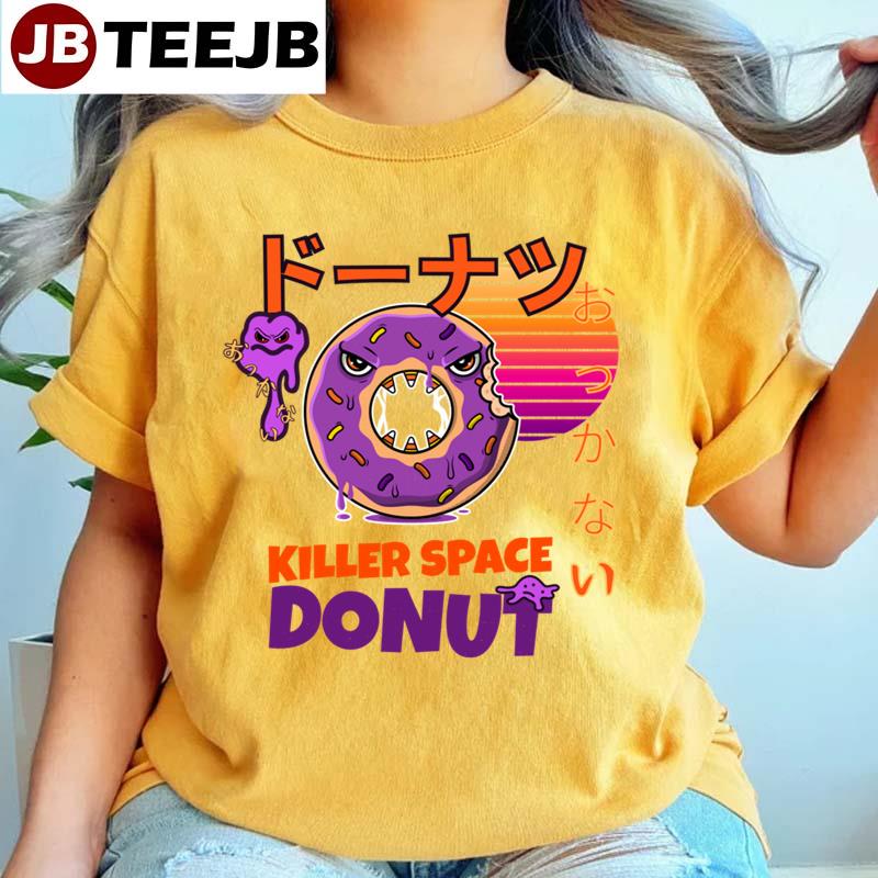 Funny Purple Zombie Killer Space Donut Japanese Unisex T-Shirt