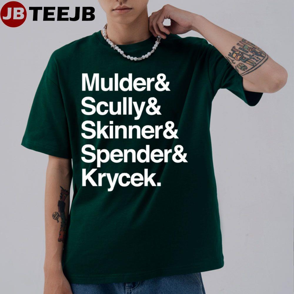 Helvetica Mulder Scully Skinner Spender Krycek The X-Files Unisex T-Shirt