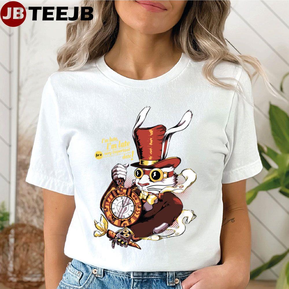 I’m Late For A Very Important Date White Rabbit Alice In Wonderland Unisex T-Shirt